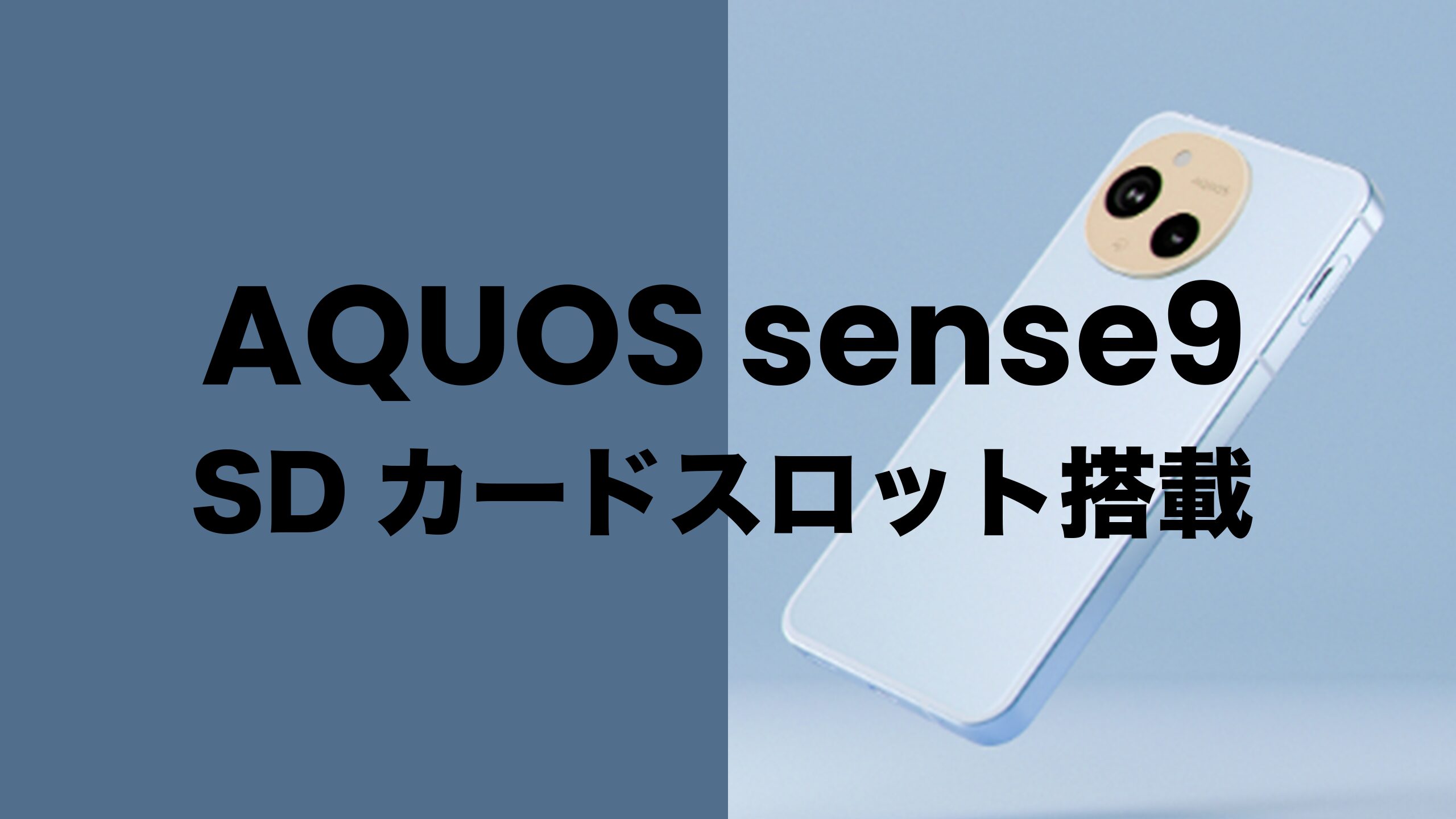AQUOS sense9はmicroSDカードスロット搭載。最大1TBまで使える。